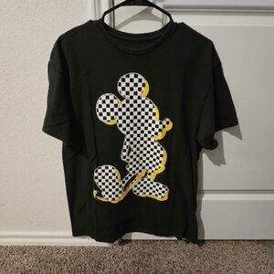 Disney Mickey Mouse Black Checkerboard Graphic T Shirt Mens Size Large
